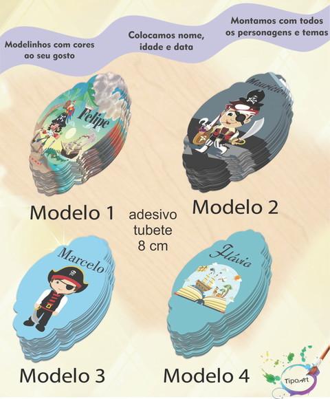 Adesivo para Mini Tubete 8 Cm-pirata
