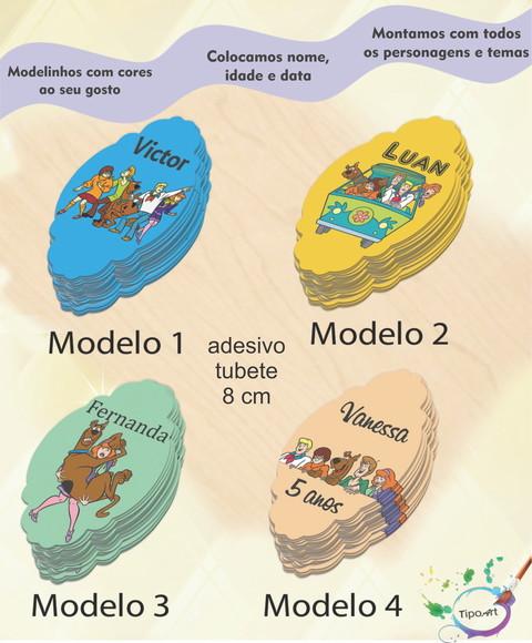 Adesivo para Mini Tubete 8 Cm-scooby Doo
