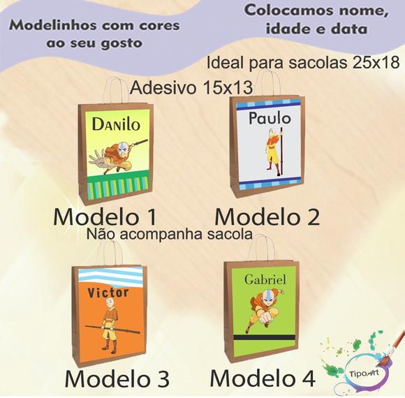 Adesivo para Sacola 15x13 -avatar Aang