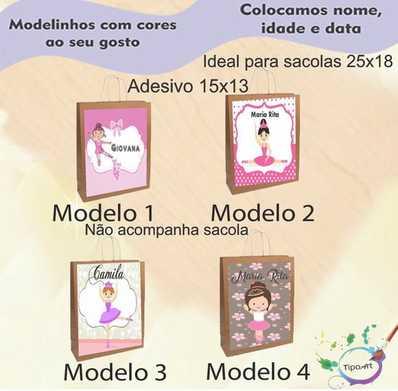 Adesivo para Sacola 15x13 -bailarina