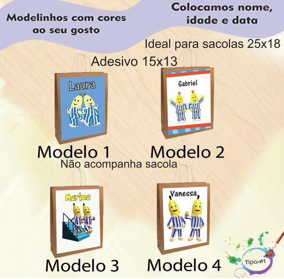 Adesivo para Sacola 15x13 -bananas de Pijama