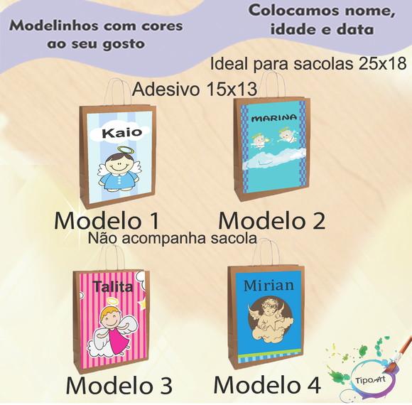 Adesivo para Sacola 15x13 -batizado