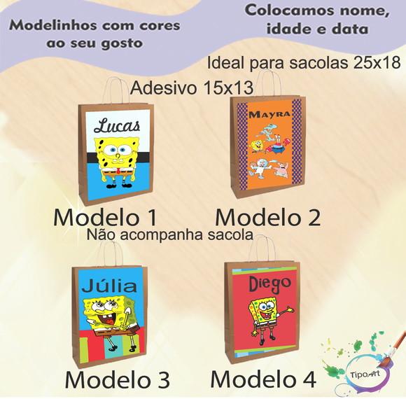 Adesivo para Sacola 15x13 -bob Esponja