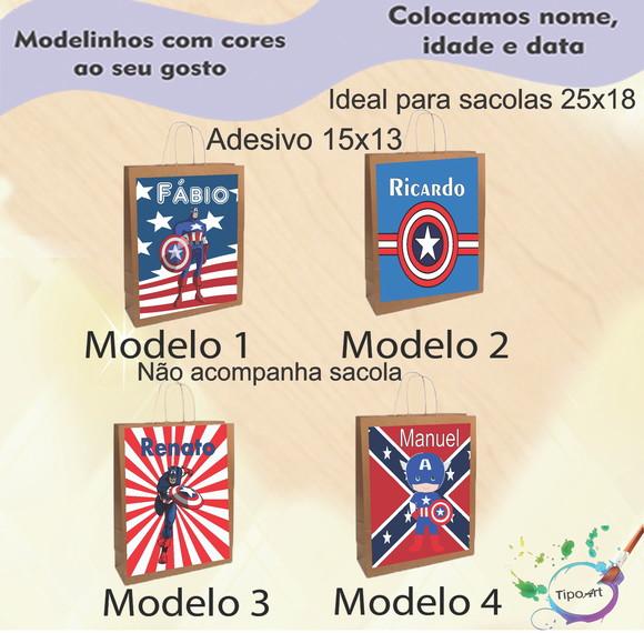 Adesivo para Sacola 15x13 -capitão America