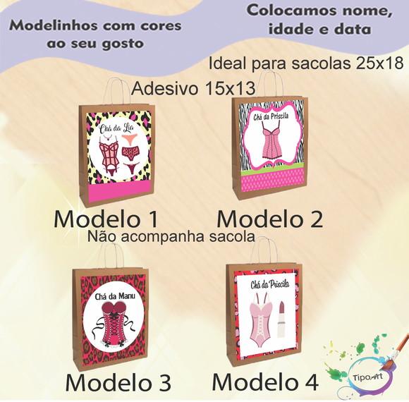 Adesivo para Sacola 15x13 -chá de Lingerie#1