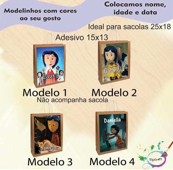 Adesivo para Sacola 15x13 -caroline e o Mundo Secreto