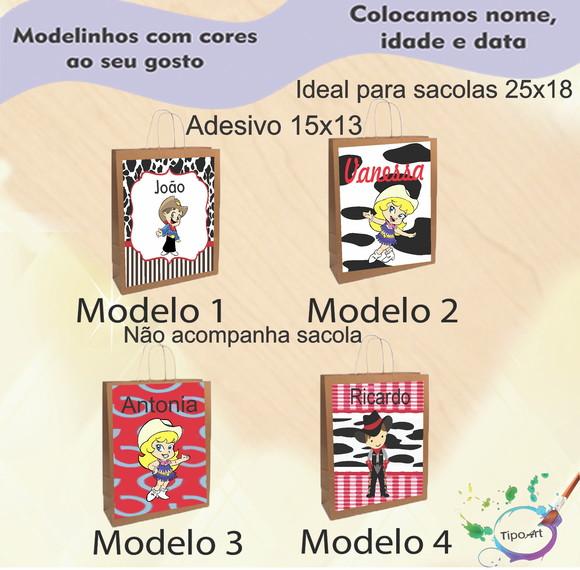 Adesivo para Sacola 15x13 -cowboy