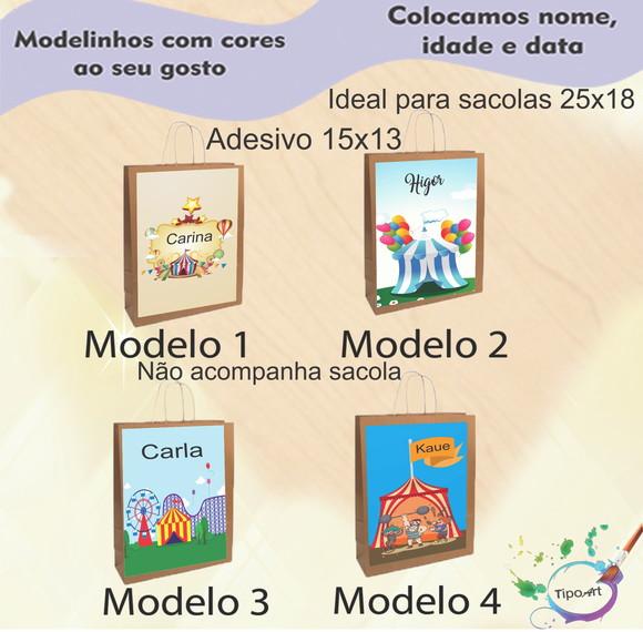 Adesivo para Sacola 15x13 -circo