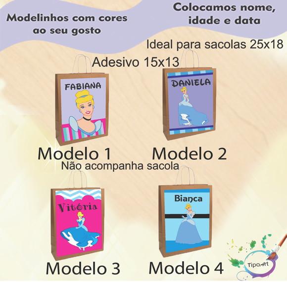 Adesivo para Sacola 15x13 -cinderela