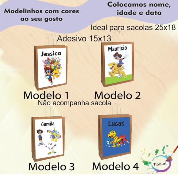Adesivo para Sacola 15x13 -digimon