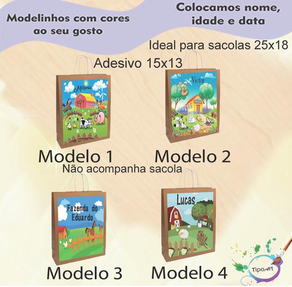 Adesivo para Sacola 15x13 -fazendinha