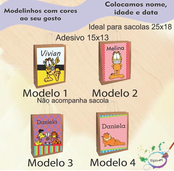 Adesivo para Sacola 15x13 -garfield