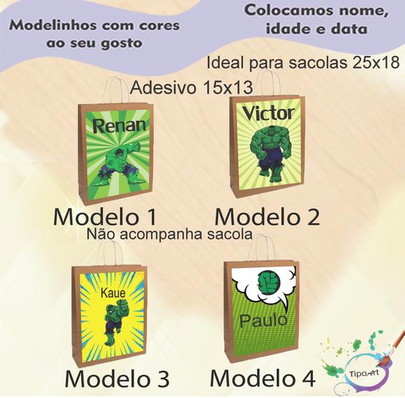 Adesivo para Sacola 15x13 -hulk