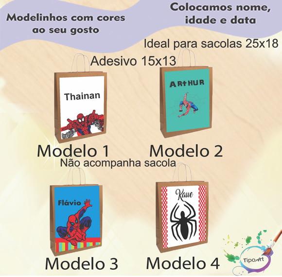Adesivo para Sacola 15x13 -homem Aranha