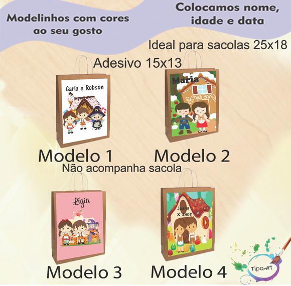 Adesivo para Sacola 15x13 -joão e Maria