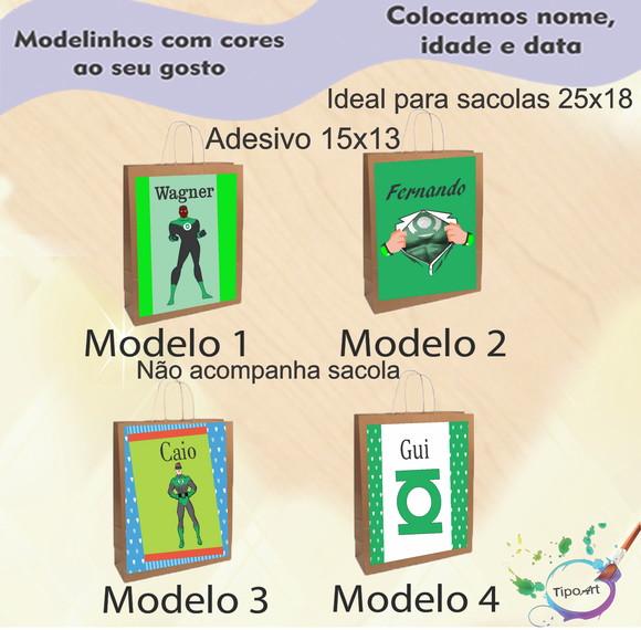 Adesivo para Sacola 15x13 -lanterna Verde