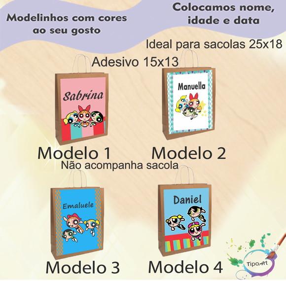 Adesivo para Sacola 15x13 -menina Super Poderosas