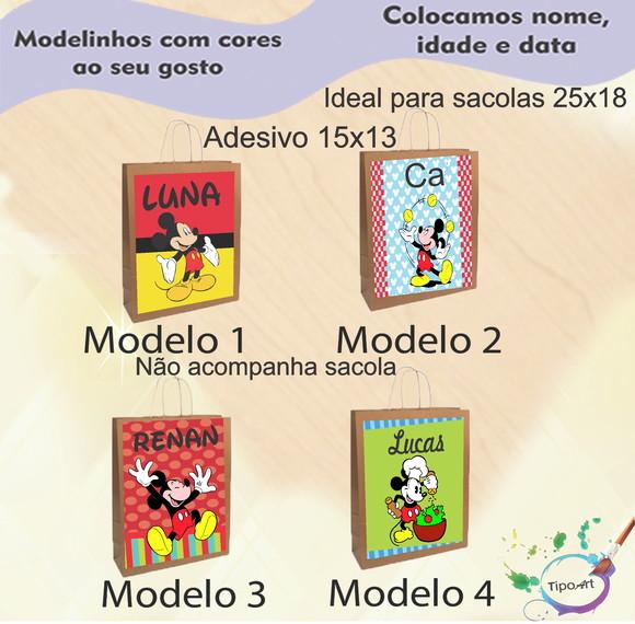 Adesivo para Sacola 15x13 -mickey