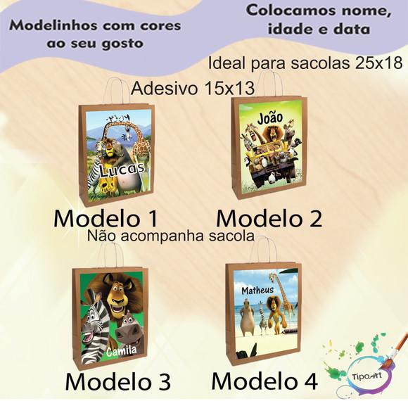 Adesivo para Sacola 15x13 -madagascar