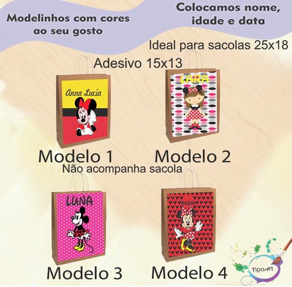 Adesivo para Sacola 15x13 -minnie