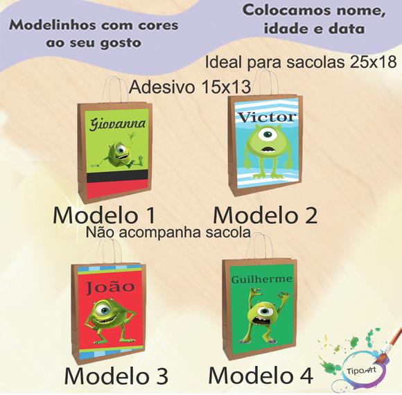 Adesivo para Sacola 15x13 -mike Wazowski