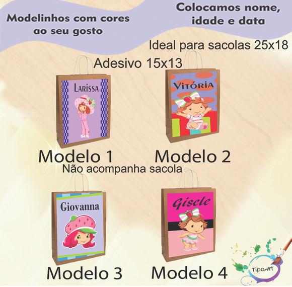 Adesivo para Sacola 15x13 -moranguinho