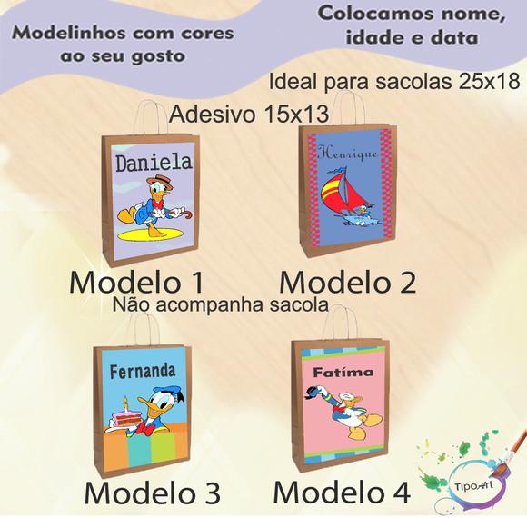 Adesivo para Sacola 15x13 -pato Donald