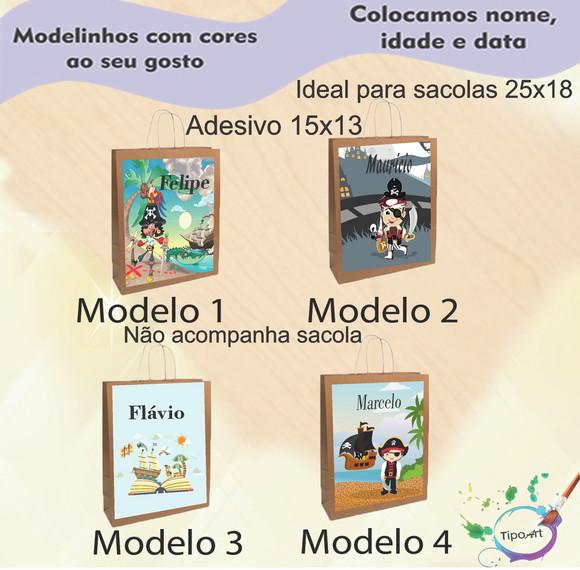 Adesivo para Sacola 15x13 -pirata