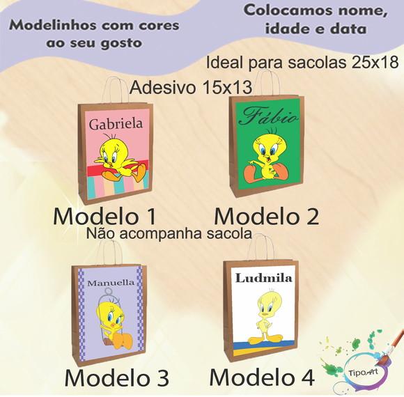 Adesivo para Sacola 15x13 -piu Piu