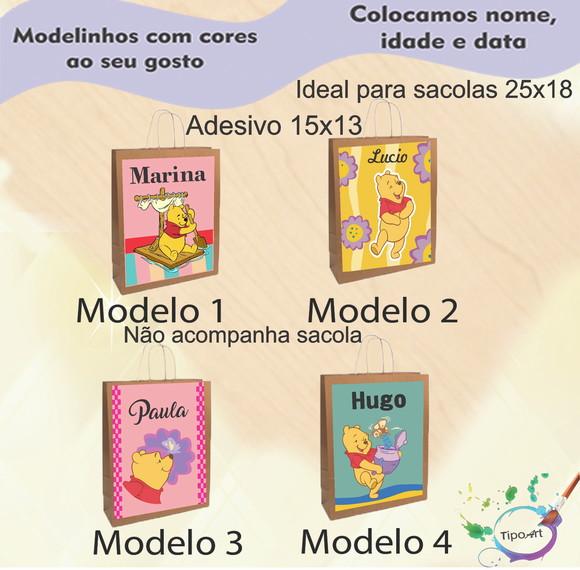Adesivo para Sacola 15x13 -pooh