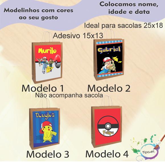 Adesivo para Sacola 15x13 -pokemon
