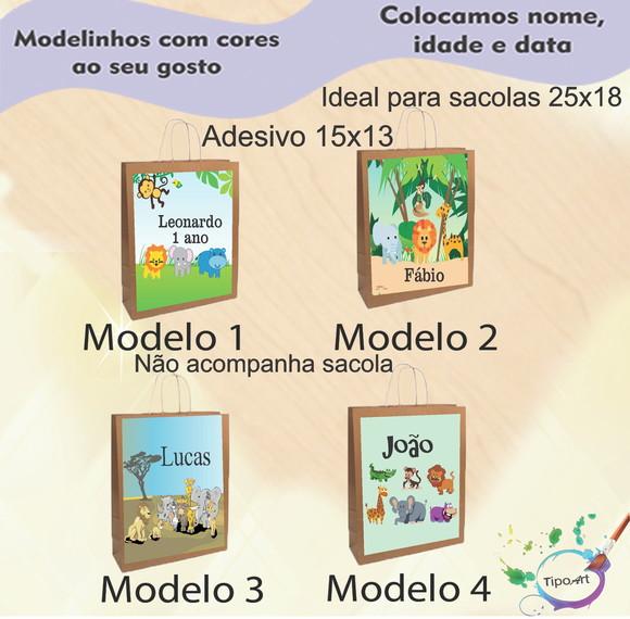 Adesivo para Sacola 15x13 -safari