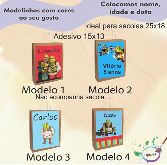 Adesivo para Sacola 15x13 -shrek