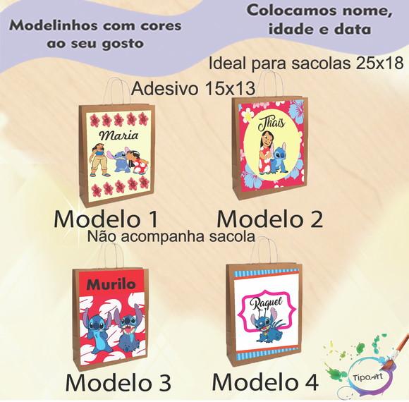 Adesivo para Sacola 15x13 -stitch e Lilo