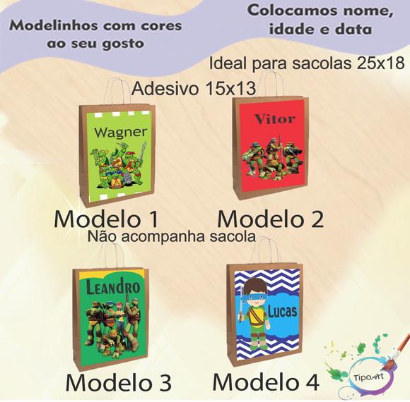 Adesivo para Sacola 15x13 -tartaruga Ninja
