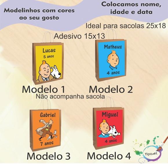 Adesivo para Sacola 15x13 -tintim