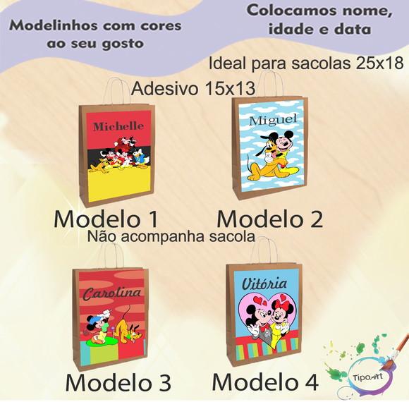 Adesivo para Sacola 15x13 -turma do Mickey