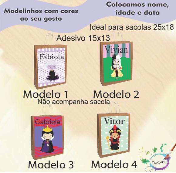 Adesivo para Sacola 15x13 -vilões