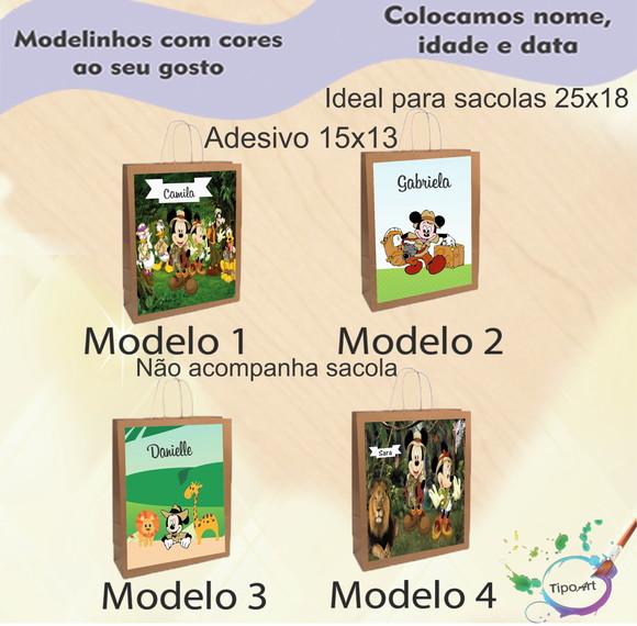 Adesivo para Sacola 15x13-mickey Safari