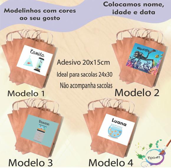 Adesivo para Sacola 20x15 -aquário