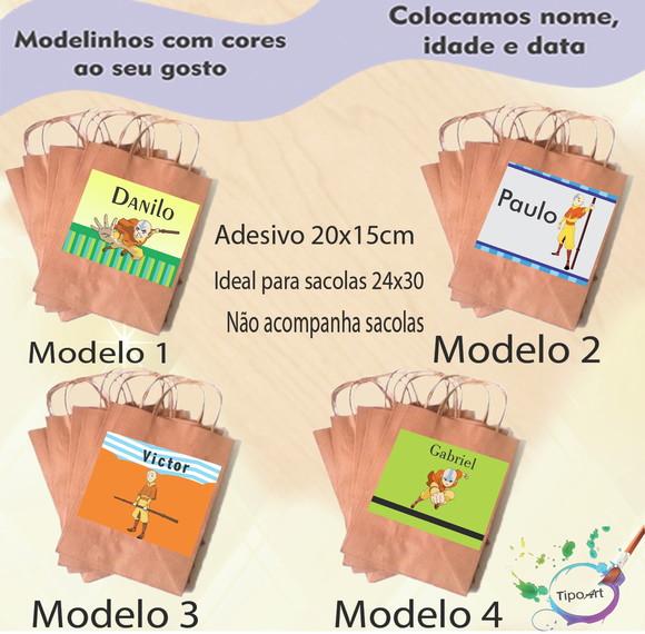 Adesivo para Sacola 20x15 -avatar Aang