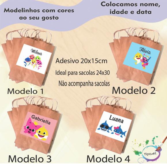 Adesivo para Sacola 20x15 -baby Shark