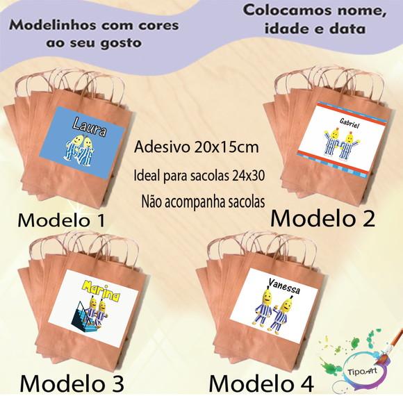 Adesivo para Sacola 20x15 -bananas de Pijama