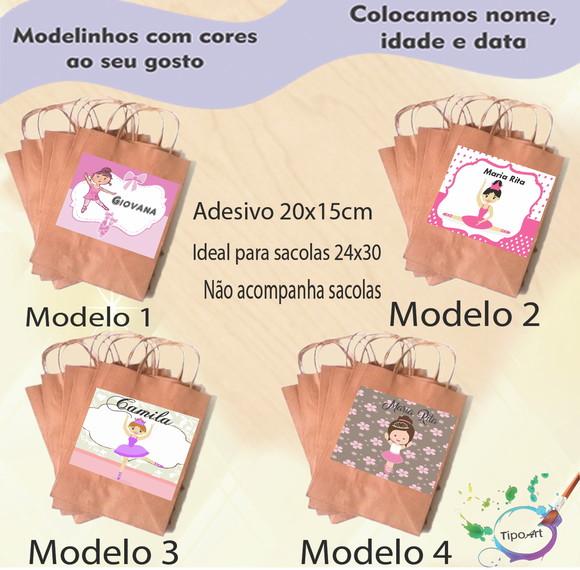Adesivo para Sacola 20x15 -bailarina
