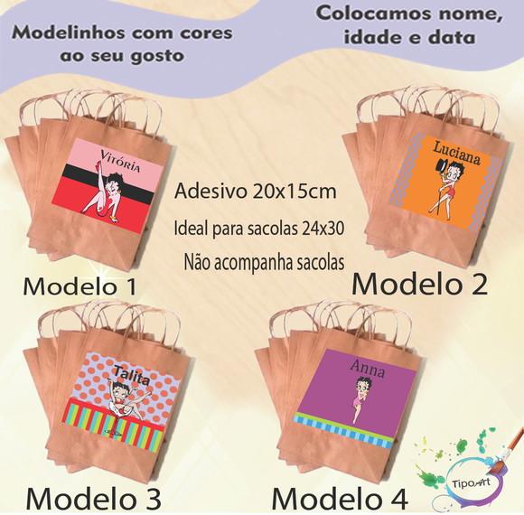Adesivo para Sacola 20x15 -betty Boop