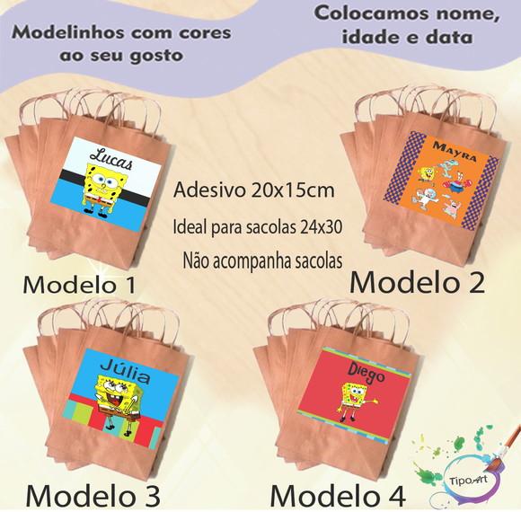 Adesivo para Sacola 20x15 -bob Esponja