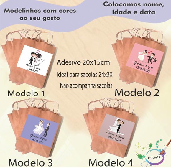 Adesivo para Sacola 20x15 -casal