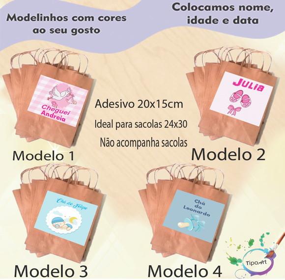 Adesivo para Sacola 20x15 -chá de Bebê