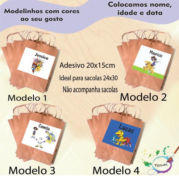 Adesivo para Sacola 20x15 -digimon
