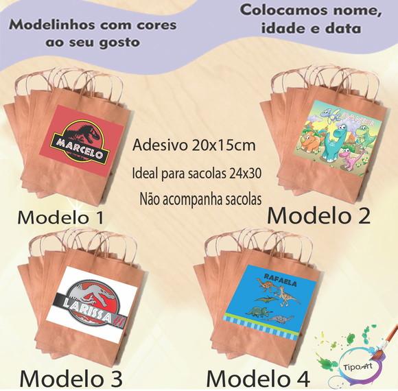 Adesivo para Sacola 20x15 -dinossauro